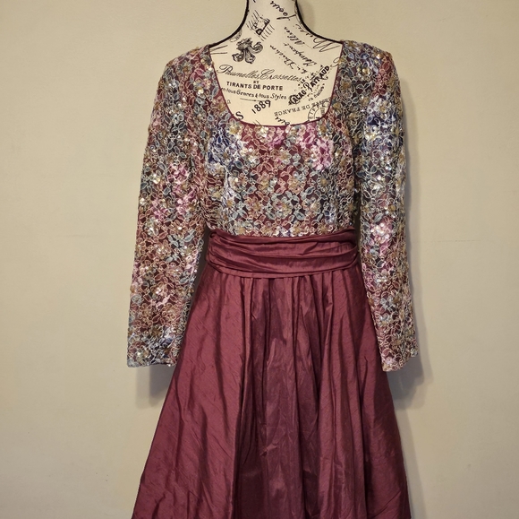 FABULOUS JONATHAN TAIT VINTAGE  TAFETTA PARTY DRESS!!! 👗 ❤️ 🩷 - Picture 12 of 16